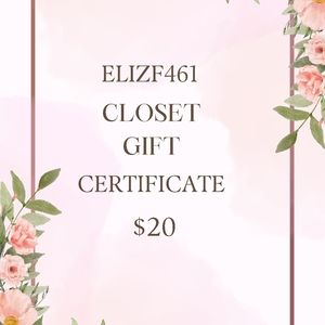 PLEASE READ DESCRIPTION BEFORE ENTERING - My Closet Gift Certificate